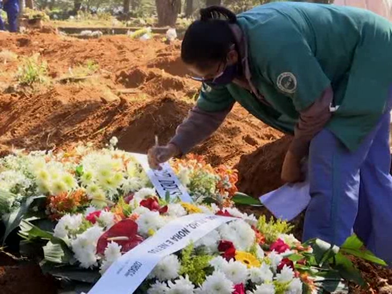 largest cemetery outside Sao Paulo, Vila Formosa, is operating at an unprecedented rate to cope with the large number of people dying from COVID-19.