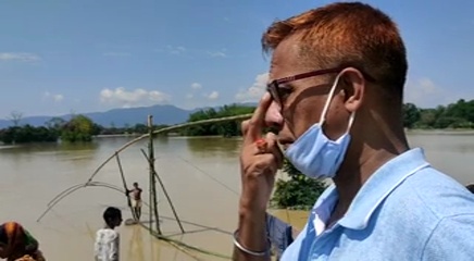 MLA siladitya Dev Visit  flood Area At Hojai