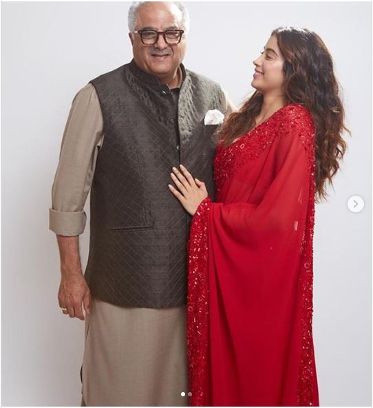 jhanvi  with bony kapoor