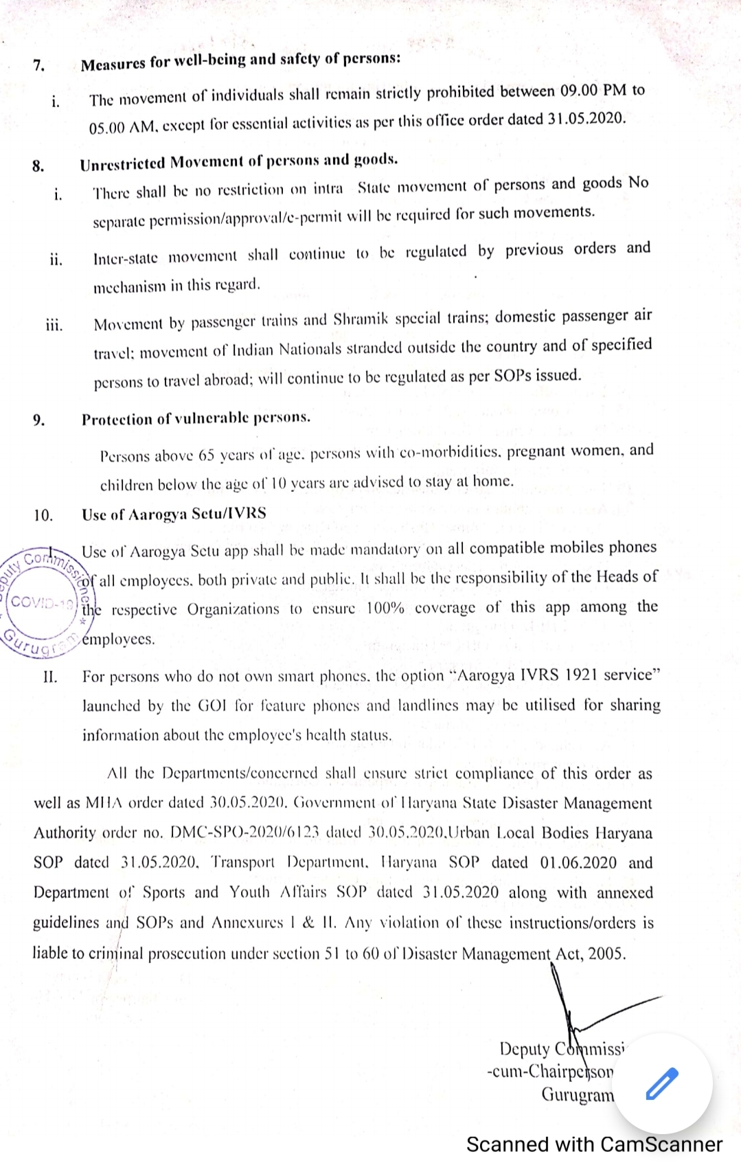 guidelines for unlock one released by gurugram administration