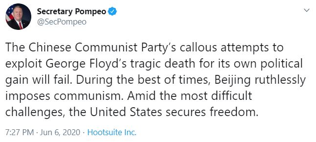 tweet of mike pompeo