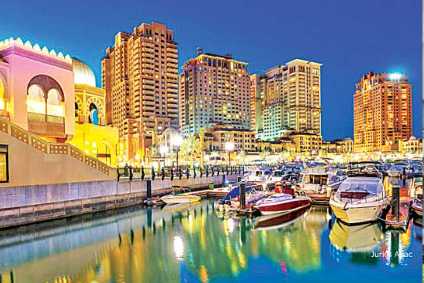 the artificial island called the pearl island in Qatar near Arabian sea shore