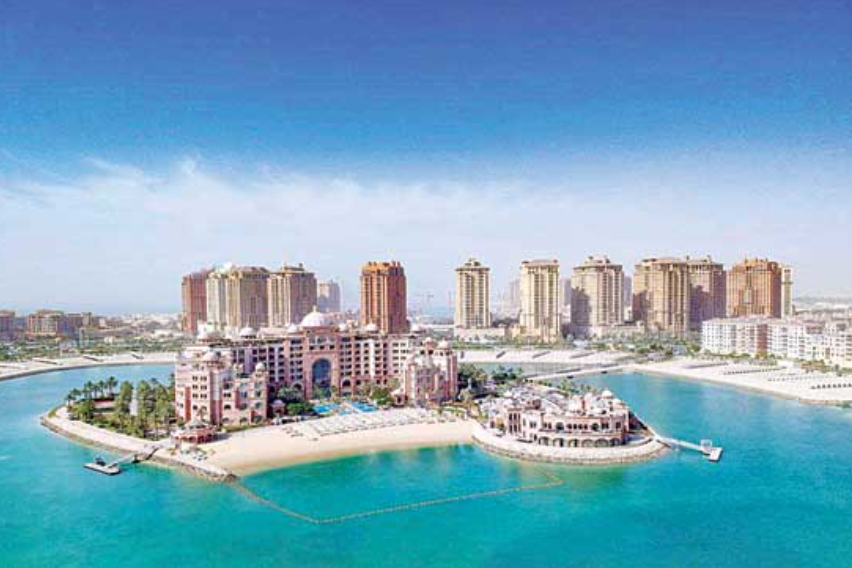 the artificial island called the pearl island in Qatar near Arabian sea shore