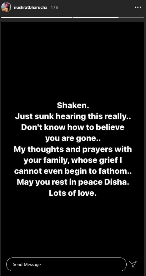 Sushant, Sonakshi mourn Disha Salian's demise