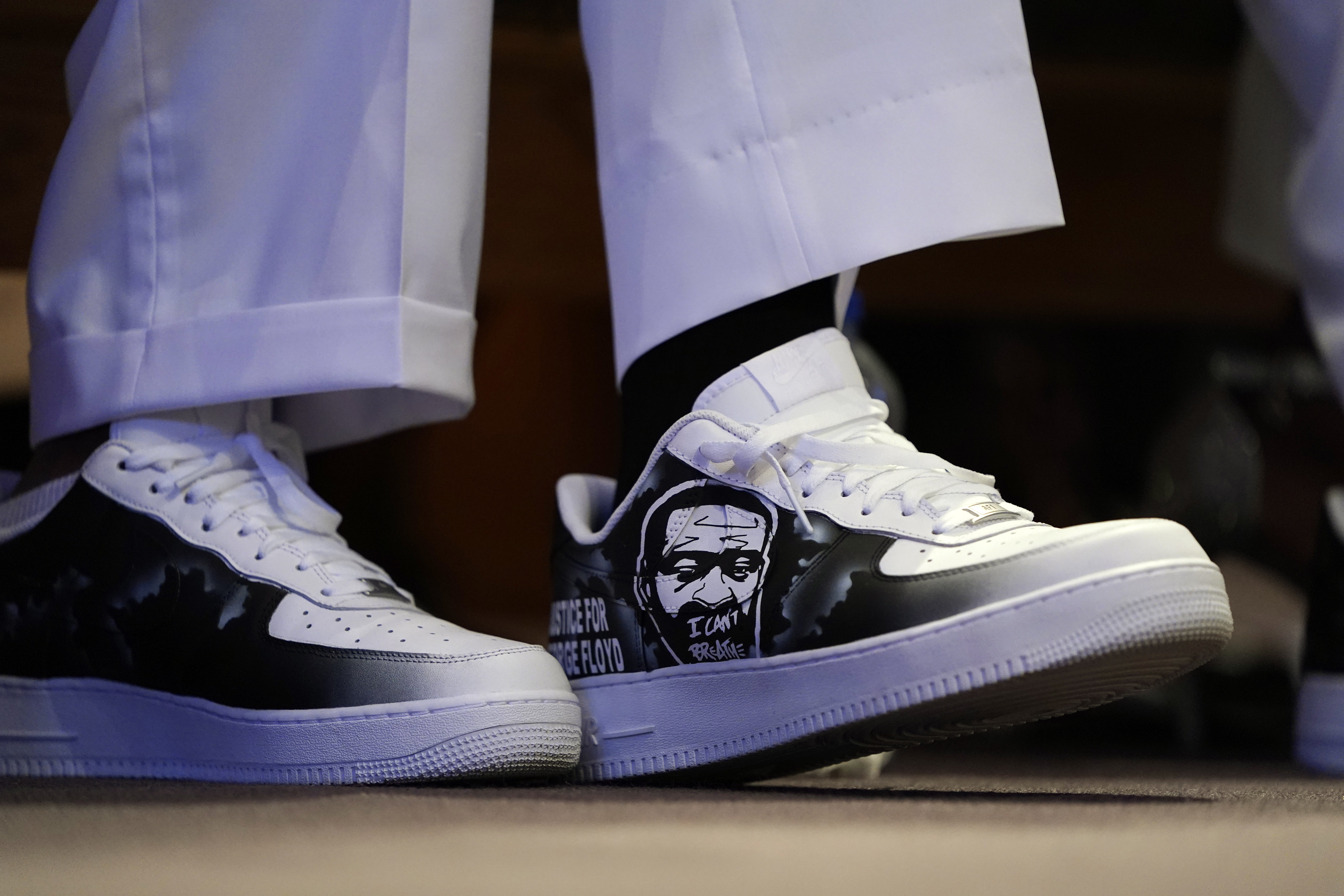 Philonise Floyd, the brother of George Floyd attends the funeral service for Floyd at The Fountain of Praise church Tuesday.