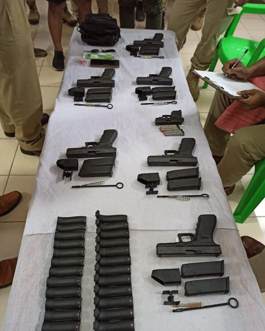 Amrs seized from the indo-myanmar border by Manipur police