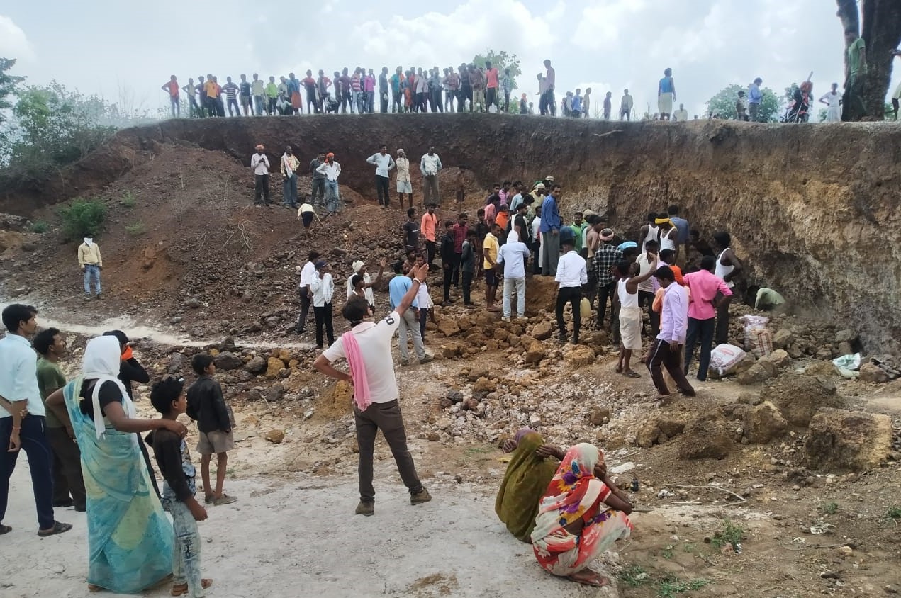 Crowd of people at the scene