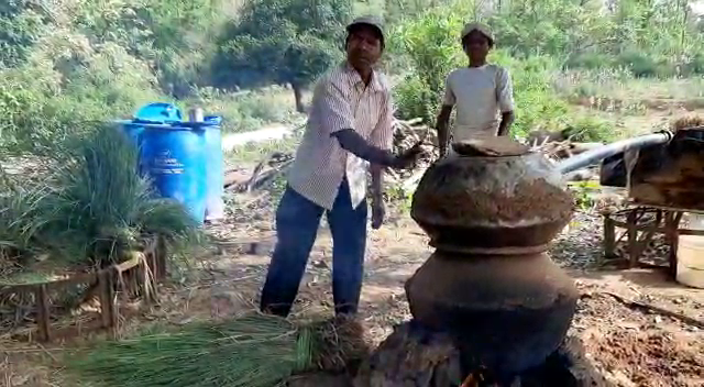 oil Extraction by cultivating lemon grass in khunti, Lemon Grass Cultivation in khunti, Farmers will make sanitizers in khunti, खूंटी में लेमन ग्रास से निकाला जा रहा तेल, खूंटी में किसान बनाएंगे सेनेटाइजर, खूंटी में लेमन ग्रास की खेती