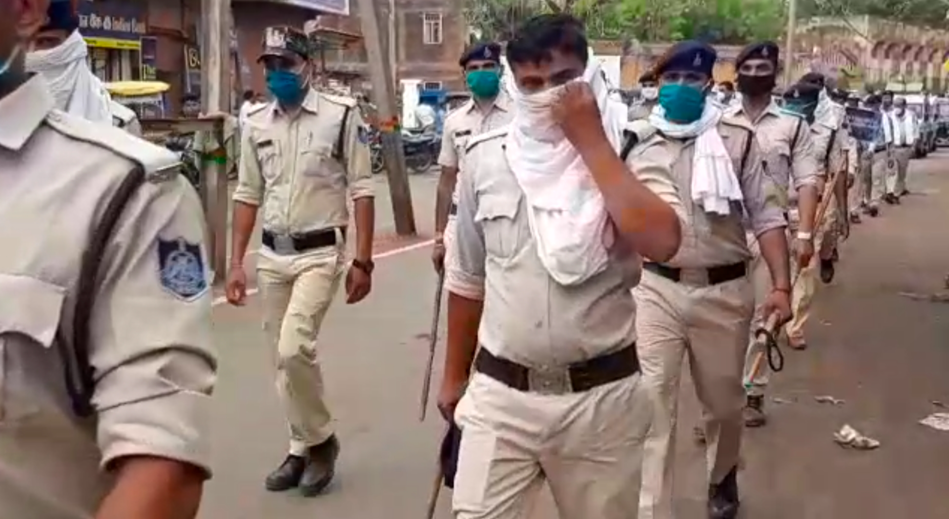 Police and health department organised flag march