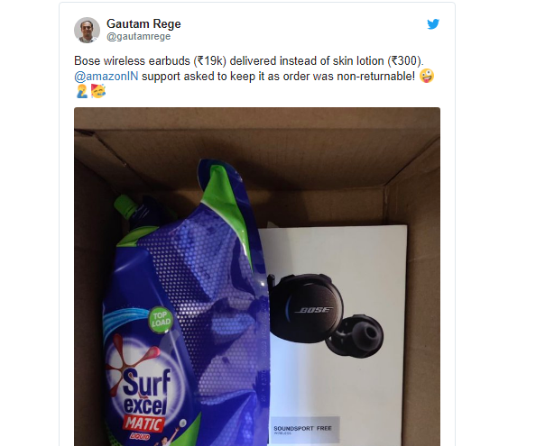 Pune man gets earbuds worth Rs 19k after ordering Rs 300 lotion online