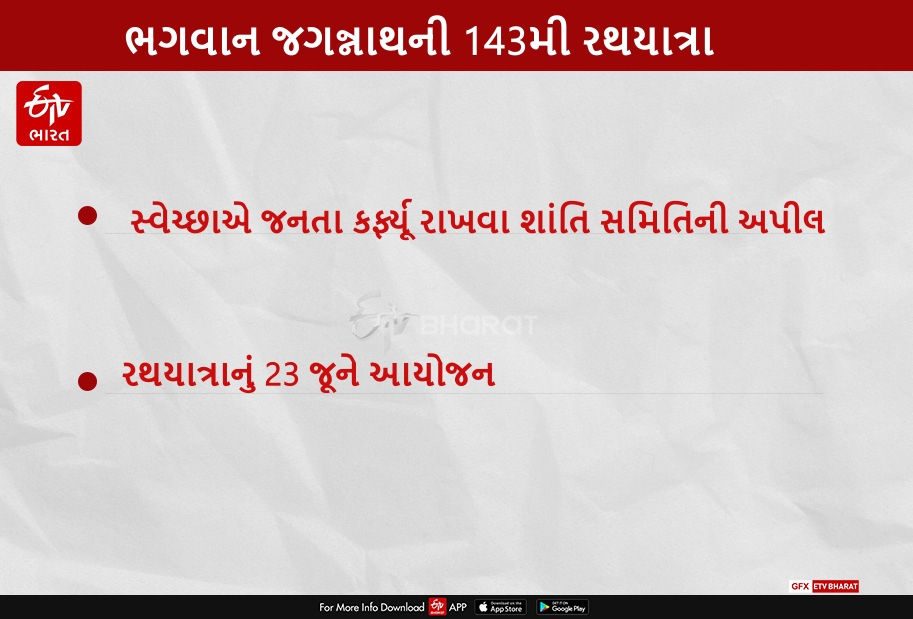 રથયાત્રા દરમિયાન દરિયાપુરમાં લોકોને સ્વેચ્છાએ જનતા કર્ફ્યૂ રાખવા શાંતિ સમિતિની અપીલ