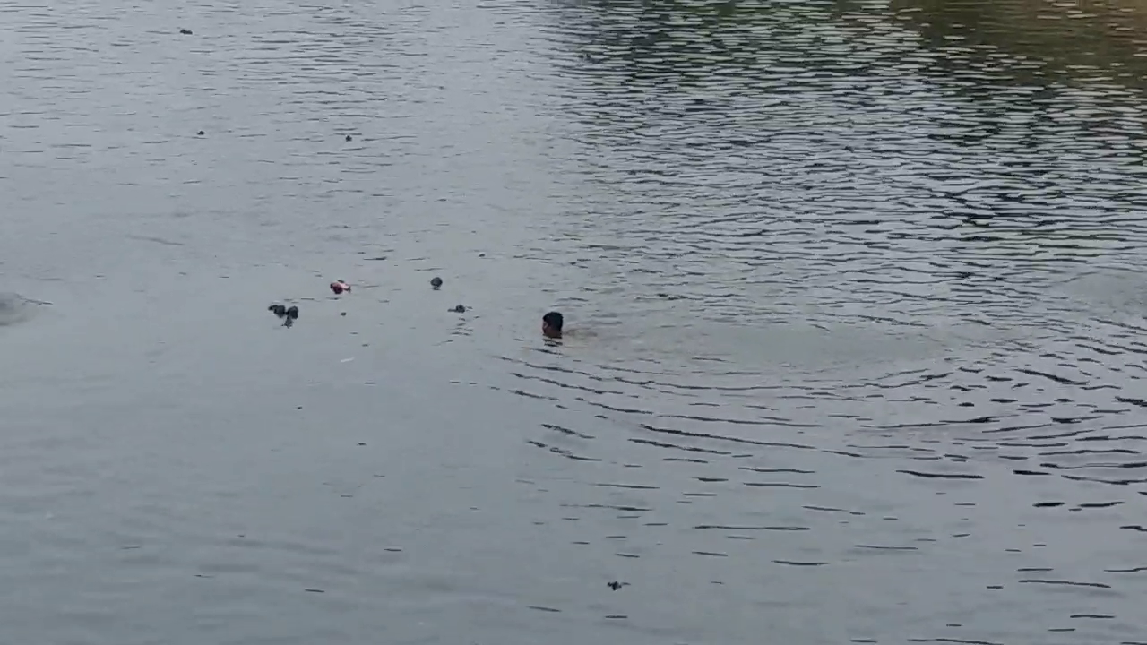 child jump narmda bargi  Canal