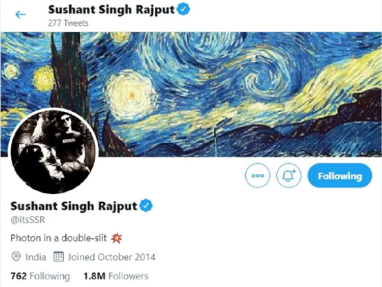 Sushant Singh Rajput has posted a photo of the Depression, a photo of him as a Twitter wallpaper.