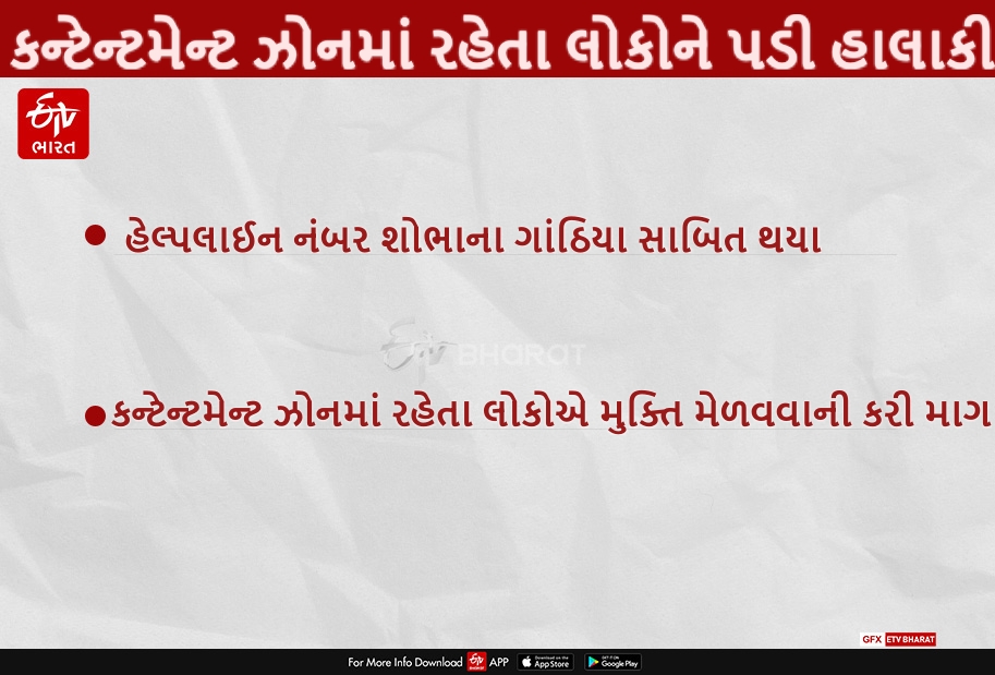 કન્ટેન્ટમેન્ટ ઝોનમાં રહેતા લોકોને પડી હાલાકી,  મુક્ત કરવા તંત્રને કરી માગ