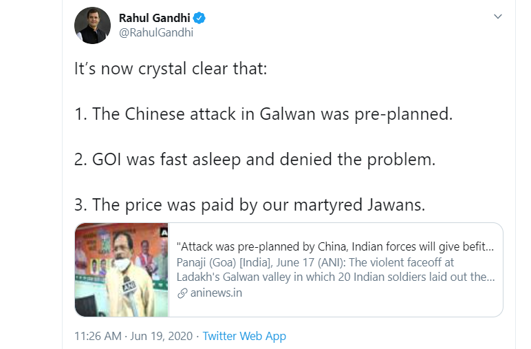 rahul gandhi's tweet