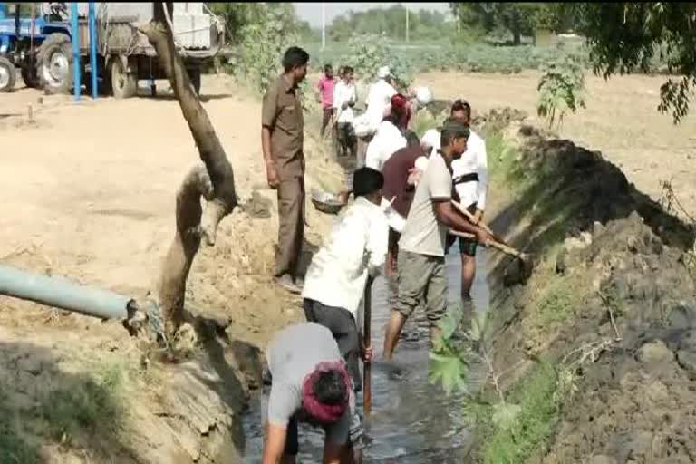 સરહદી વિસ્તારના ખેડૂતો જાતે જ કેનાલની સફાઈ કરવા મજબૂર