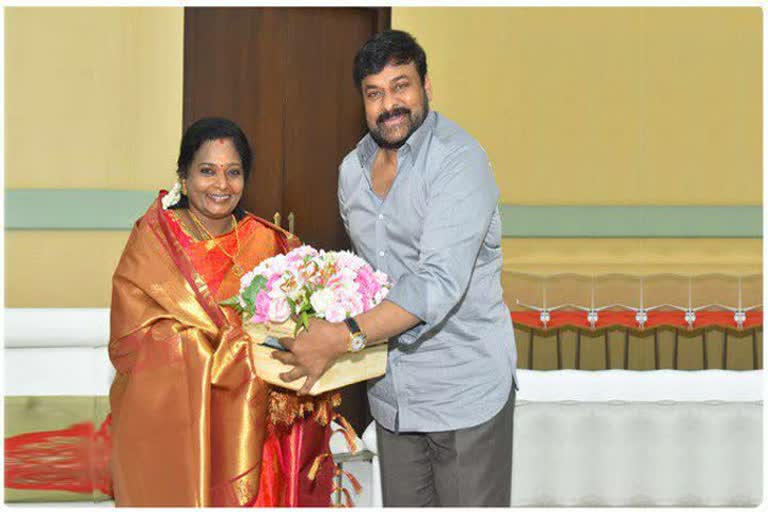 Governor Tamilsai  and chiranjeevi  