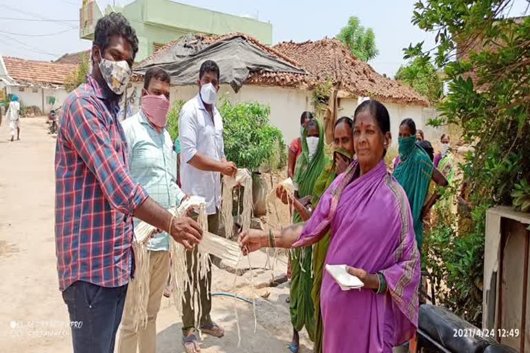 masks distribution, jam viilage, nirmal district