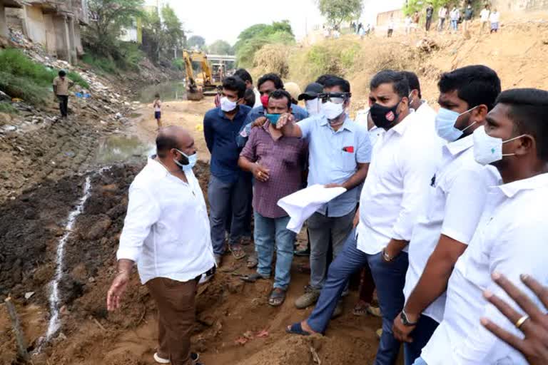 minister anil observed sarvepalli canal development works