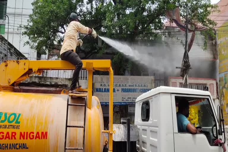 Patna Municipal Corporation sanitizes city again due to Corona epidemic