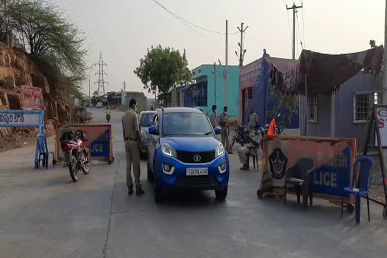 LOCK DOWN AT SAGER CHEAK POST IN NALGONDA DISTRICT