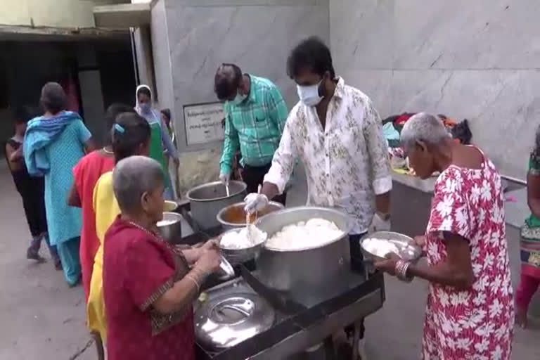 Distribution of food to orphan children