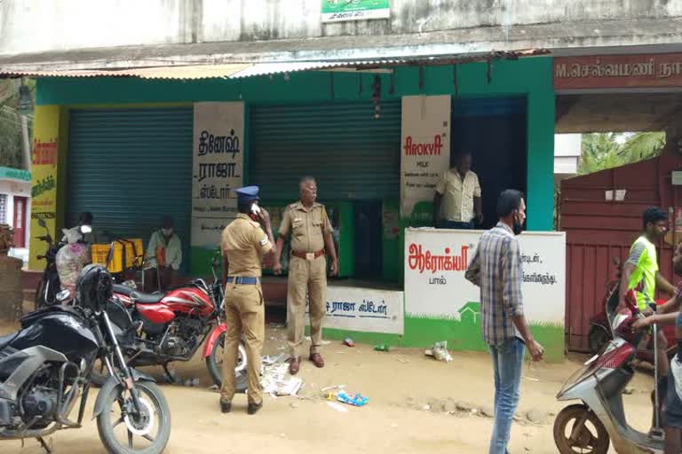 unidentifed persons broke the shop and rob money, cigarettes at kanniyakumari