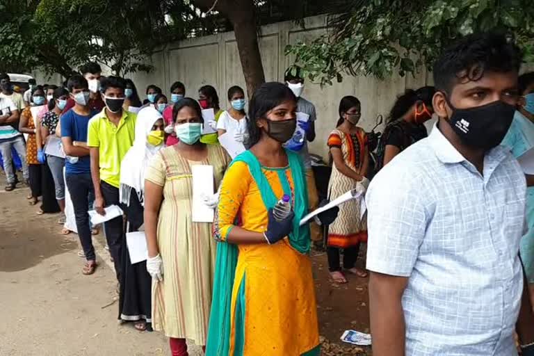 Students who wrote the NEET exam at 12 centers in Thiruvallur district