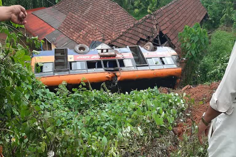 Bus overturned