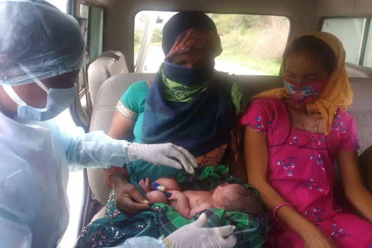 women delivered in ambulance at vishaka