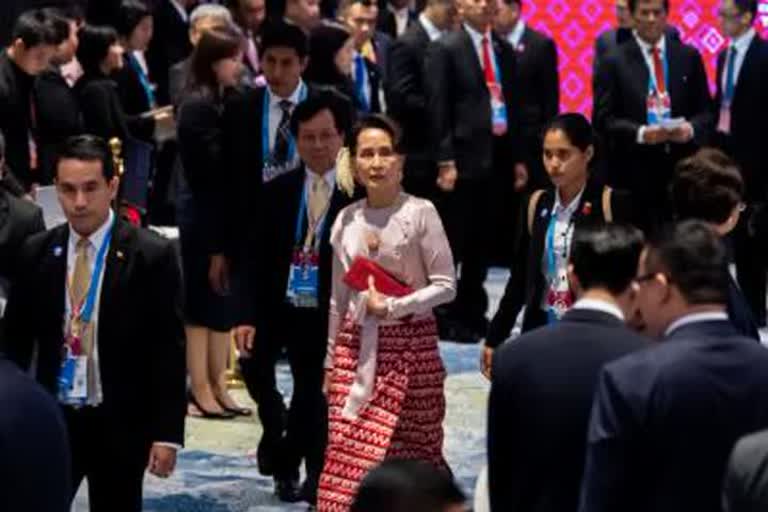 Suu Kyi in court 1st time since military coup