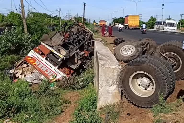 truck loaded with relief items crashed