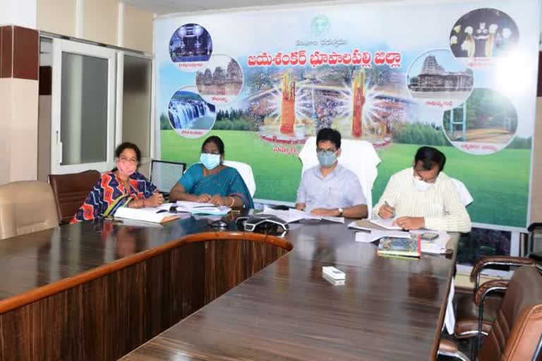 sandeep kumar sulthania video conference with bhupalapalli district officials