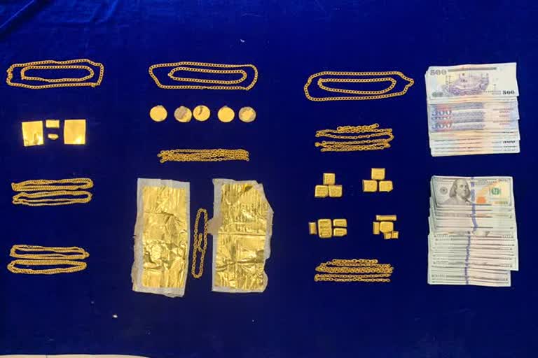 Seizure of gold and foreign currencies at Chennai airport