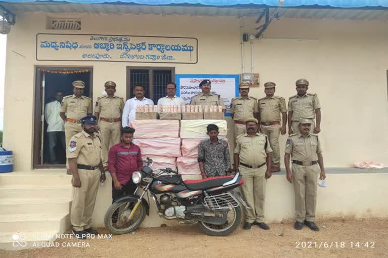 two people arrested for illegal liquor selling in jogulamba gadwal district