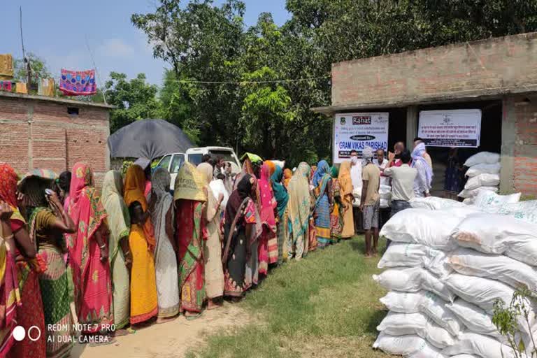 relief material was distributed among flood victims with help of cooperation of goonj