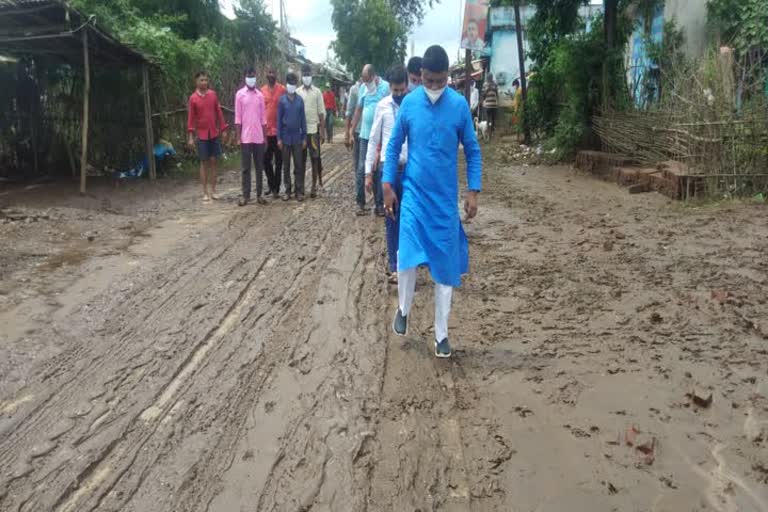 minister during inspection of village