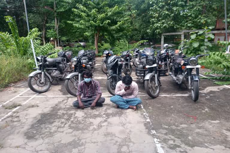 Two arrested for stealing 14 two-wheelers