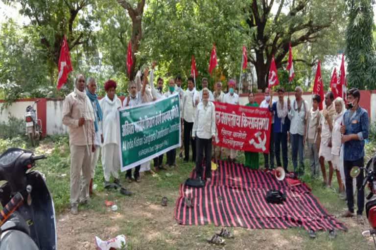 chittorgarh news, farmer protest in kapasan