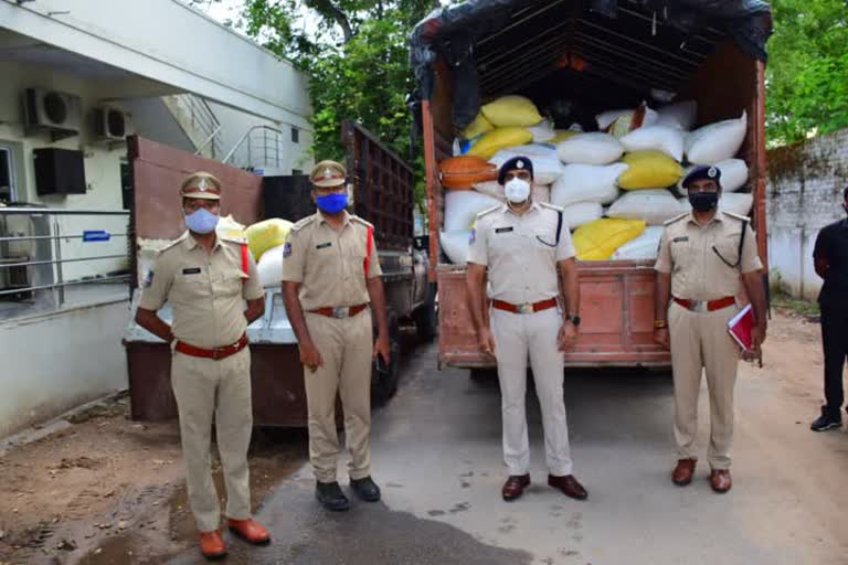 police seized 58 Quintals of ration rice in siricilla 