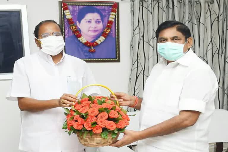 minister thangamani taking wishes from tn chief minister 