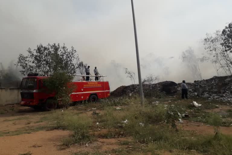 Fire in nit dumping yard