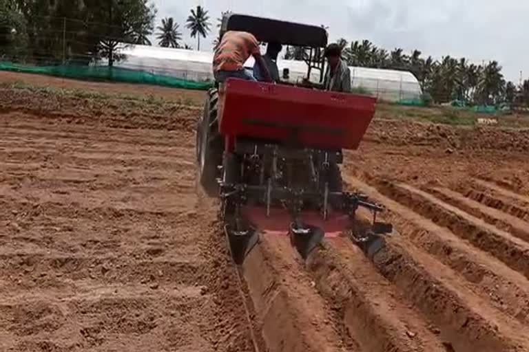 Potato planting machine tested in Erode district