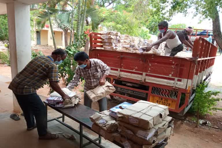 The work of sending textbooks to hill station schools in Erode district has been intensified