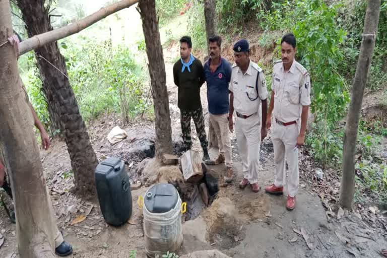 police recovered 50 liter liquor by demolishing five liquor furnaces