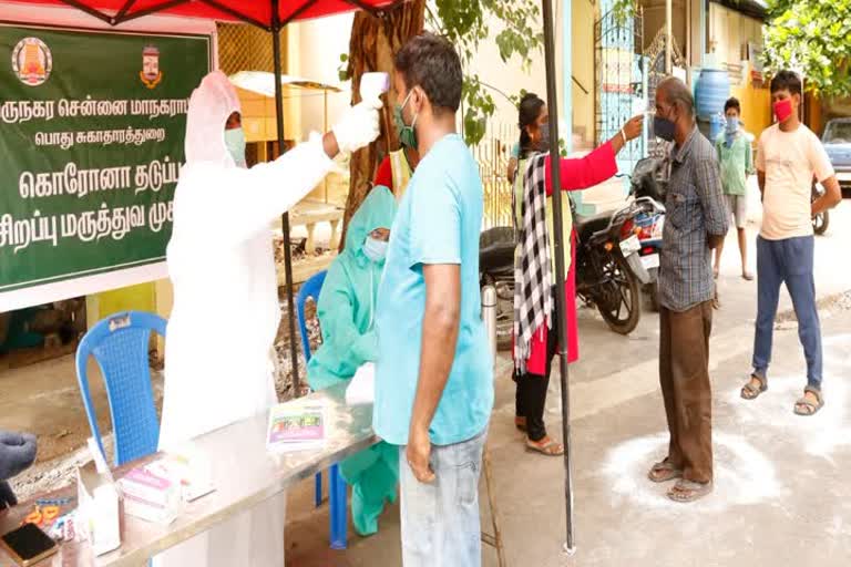 420 Corona test medical camps in Chennai today