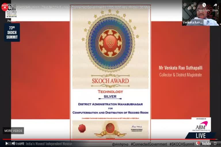 Skoch Silver Award to mahabubnagar, Skoch Silver Award 2021 