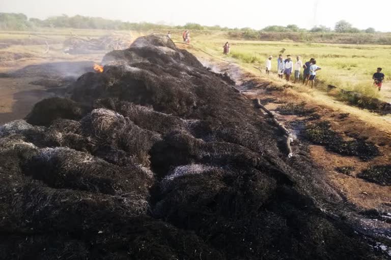 fodder burned in fire accident