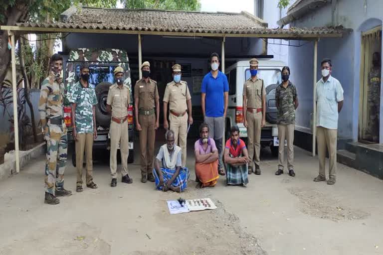 men tried to hunt wild boar and rabbit arrested at kovai