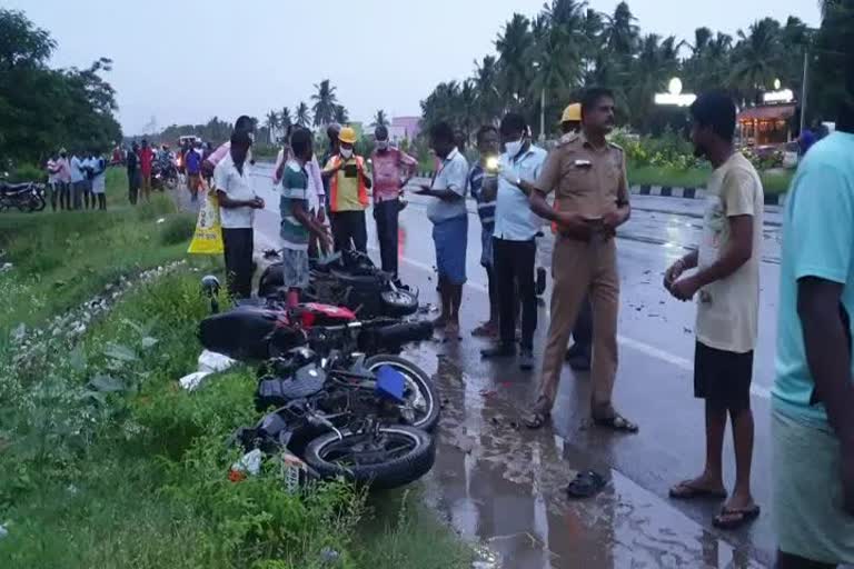 தேசிய நெடுஞ்சாலையில் வாகனங்கள் மோதிக்கொண்டதில் இளைஞர் உயிரிழப்பு!